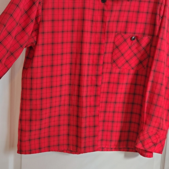 💝 VTG GIANNA BELLINI RED & BLACK POLYESTER BLOUSE - Picture 5 of 8